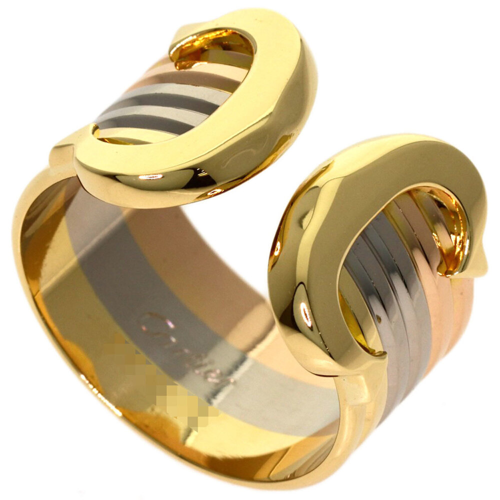 Cartier 2C Ring LM #48 - 18K Yellow Gold/18K White Pink Gold Women's CARTIER